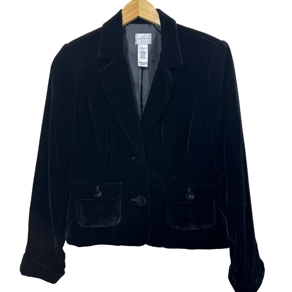 Emma James Black Velvet Blazer Jacket, MP